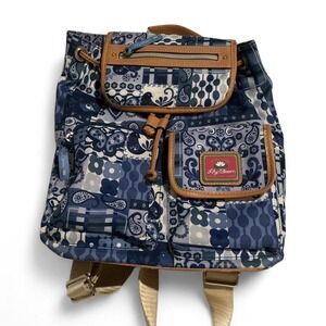 Lily Bloom Backpack Womens Small Blue Patchwork Eco Friendly Bag